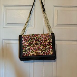 Steve Madden Black Floral Shoulder Bag